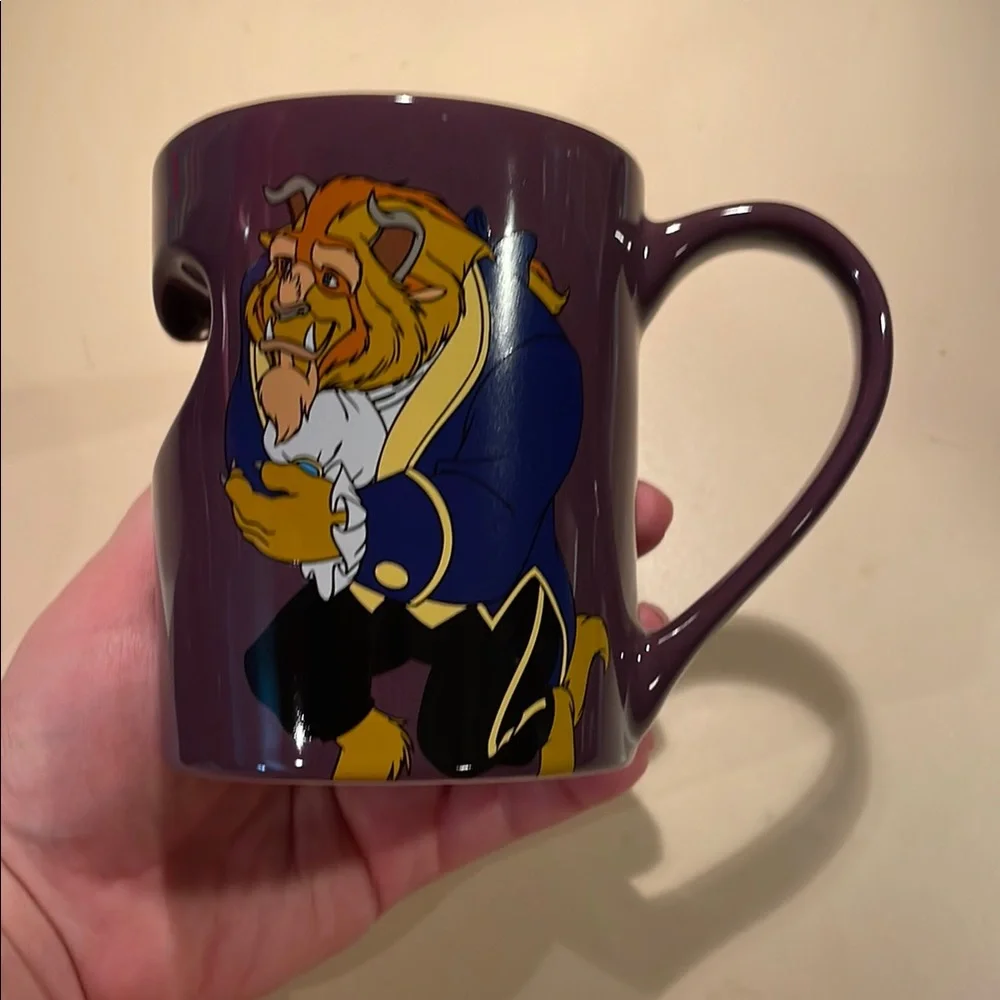 DISNEY UEC Beauty and the Beast Purple Mugs Set Belle Heart Purple Gold - Picture 5 of 9